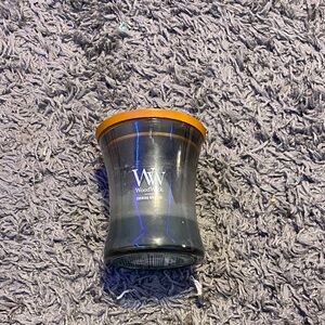 WoodWick Dark Gray Candle with Tan Lid